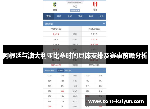 阿根廷与澳大利亚比赛时间具体安排及赛事前瞻分析 阿根廷与澳大利亚比赛时间具体安排及赛事前瞻分析